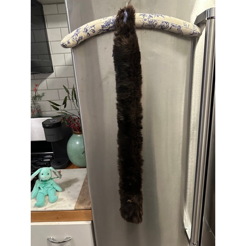 Genuine Rabbit Fur‎ Choker Collar, chestnut brown